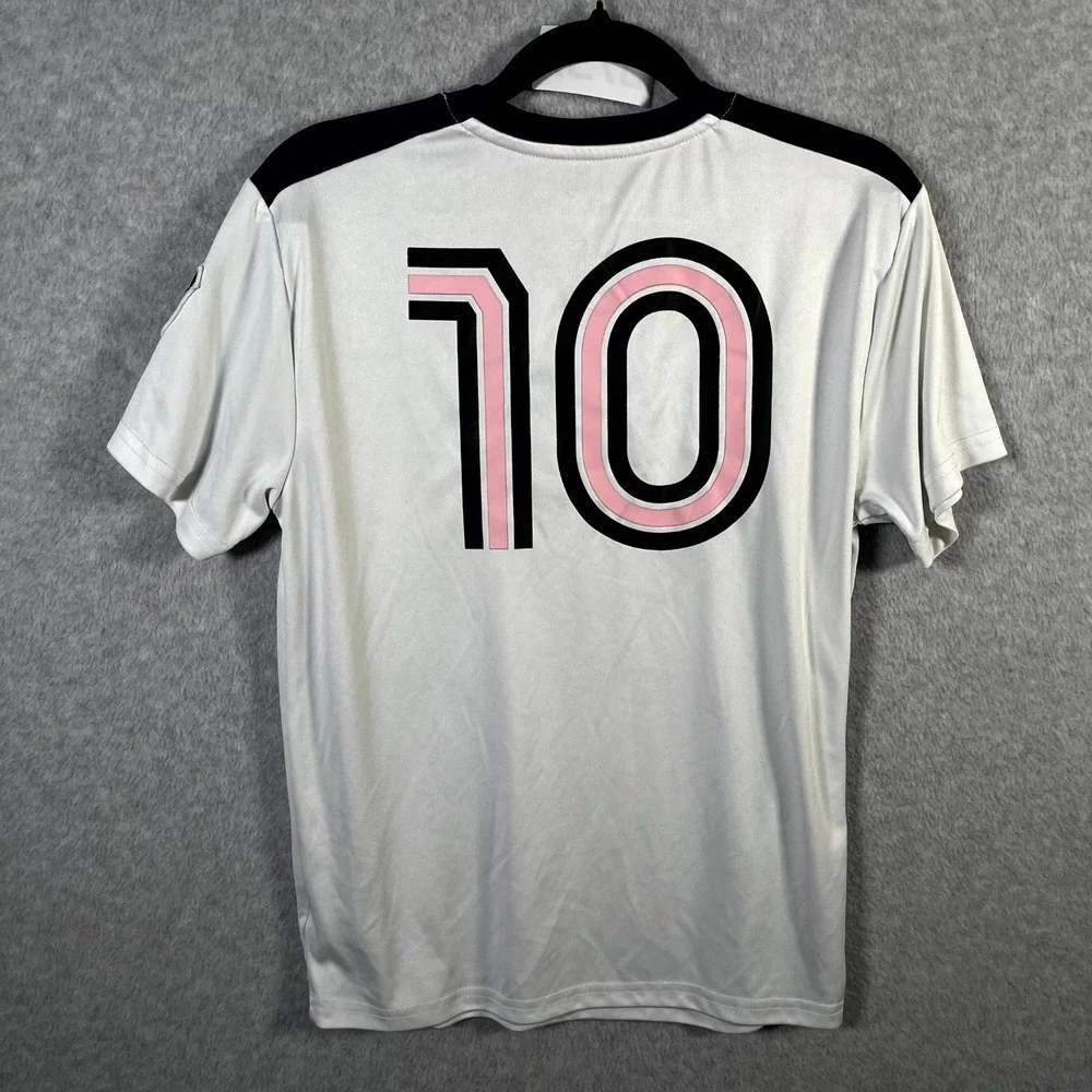 Messi Collection Lifestyle Football Jersey Boys XL (14-16) White V‎ Neck Logo